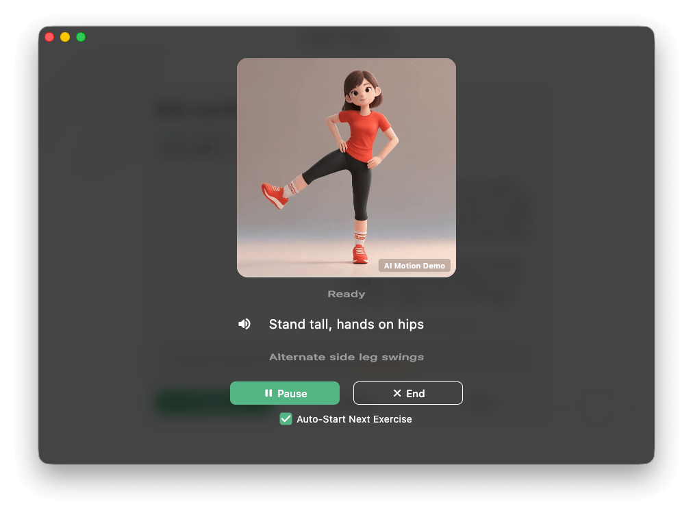 Guided exercise screen